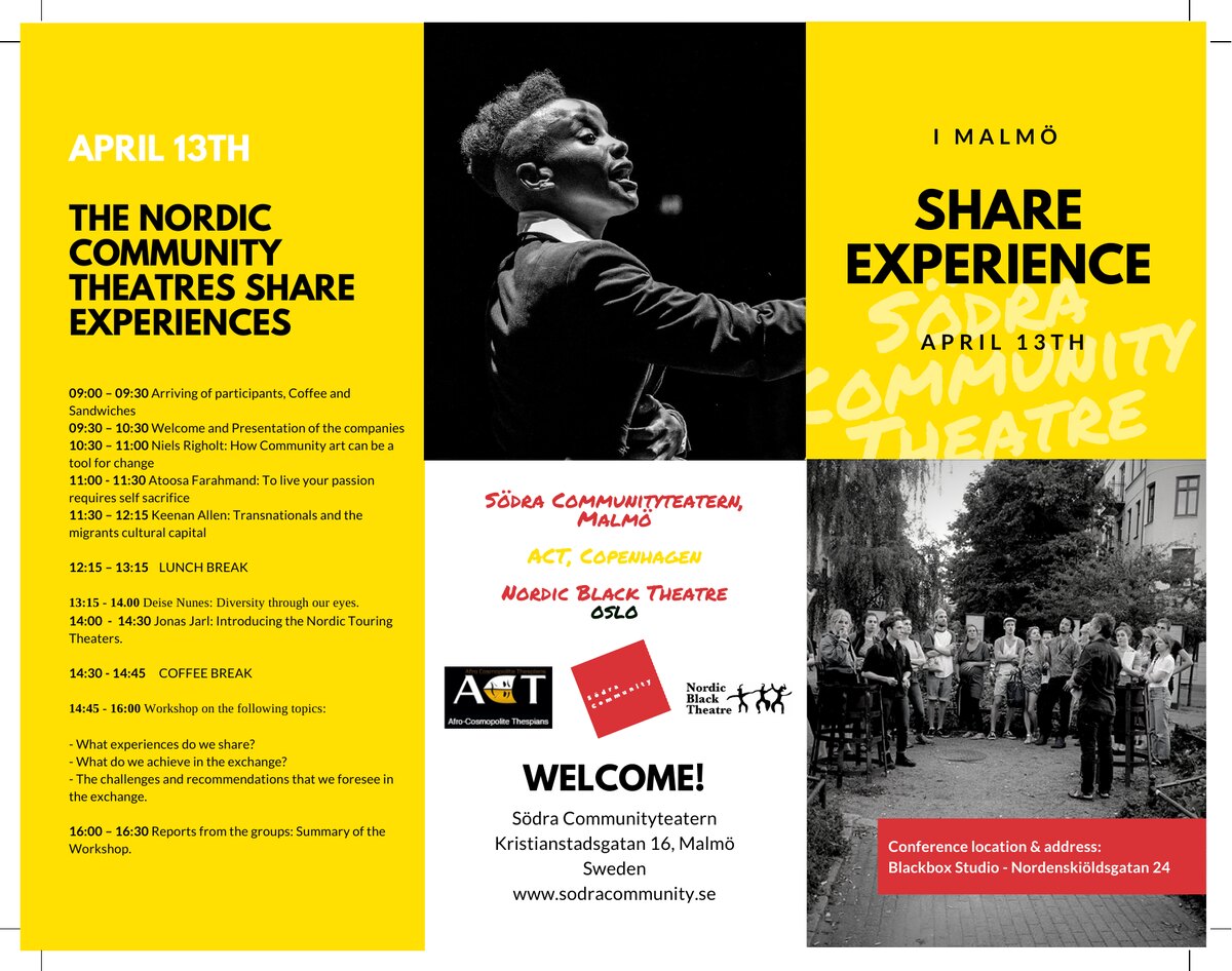 Programme artifact for Share Experience in Malmö conference, April 13th.