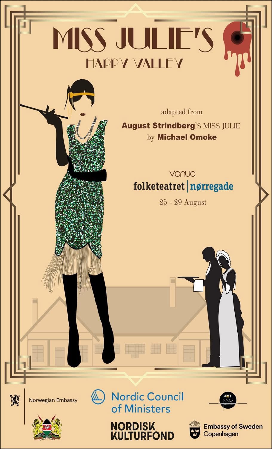 Miss Julie’s Happy Valley poster for the Folketeatret edition.